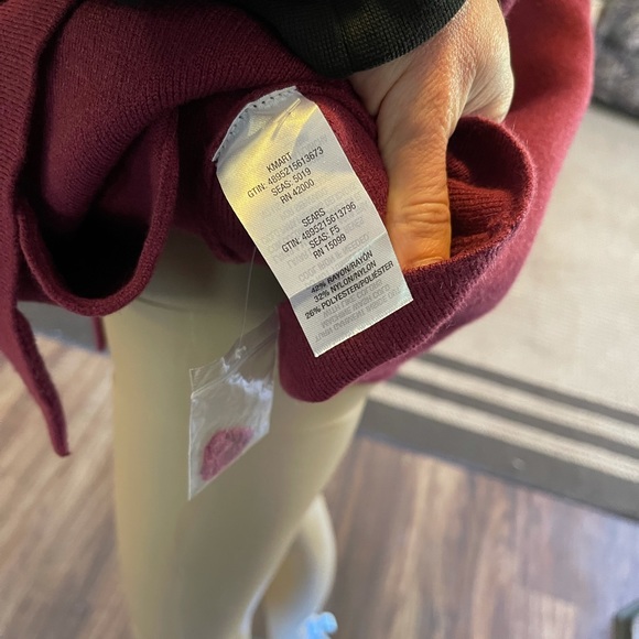 Vintage 90s Basic Editions Maroon Sweater Jacket - Picture 5 of 6